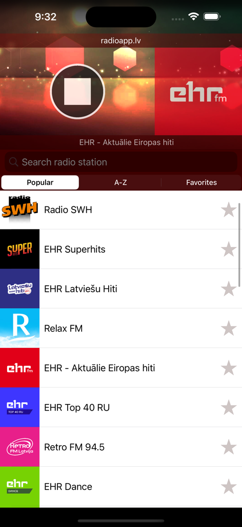 Estações de rádio populares da Letônia listadas no aplicativo Rádio LV