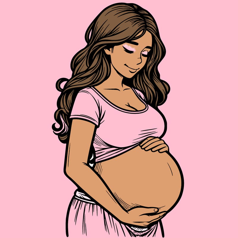 woman heavily pregnant realistic