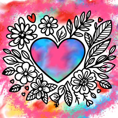heart with flowers