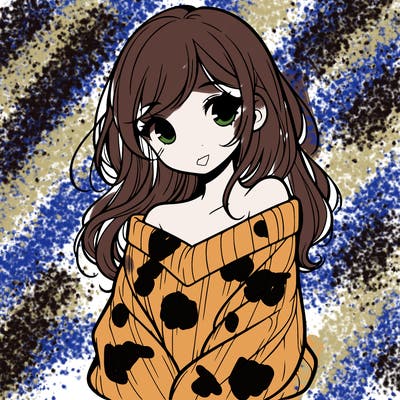 shy pretty girl wearing a sweater that is falling off one shoulder portrait