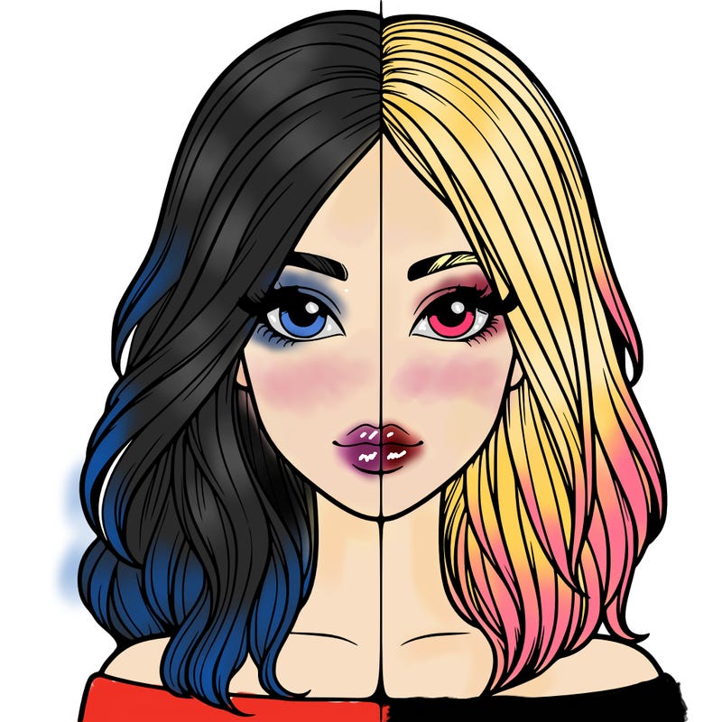 realistic girl in half