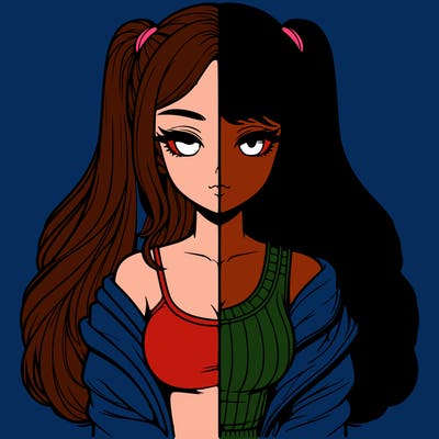 realistic girl split