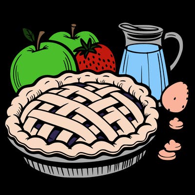 a pie of food