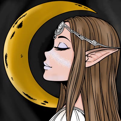 a realistic moon elf