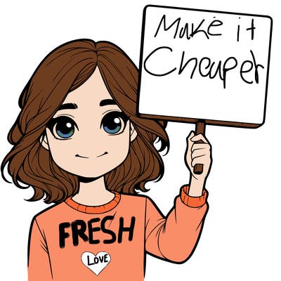 realistic girl holding up a sign