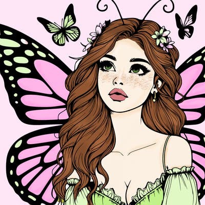 butterfly fairy realistic girl