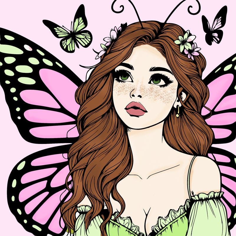 butterfly fairy realistic girl