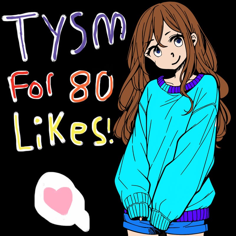 manga teen girl  in a sweater and baggy pants