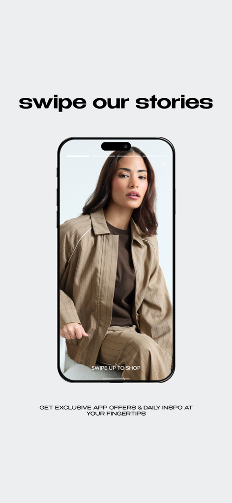 PIXIEGIRL | PETITE FASHION - Interface do aplicativo PixieGirl apresentando histórias de estilo e inspiração de moda diária para mulheres pequenas