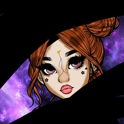 realistic girl with space buns