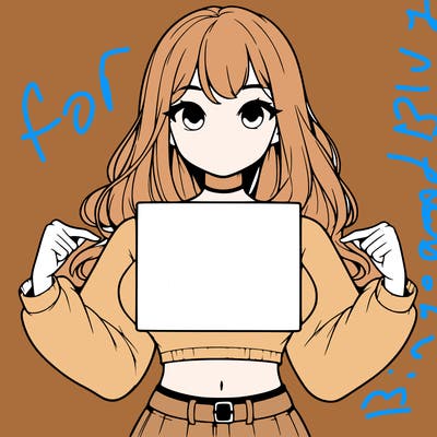 girl holding a blank sign in a long sleeve crop top