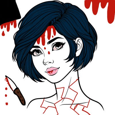 realistic woman with short styled hair