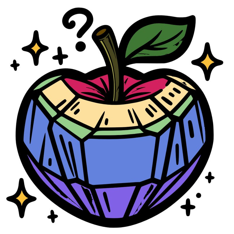 very shiny crystal apple