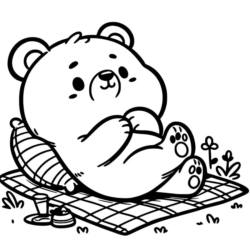 cute bear relaxing