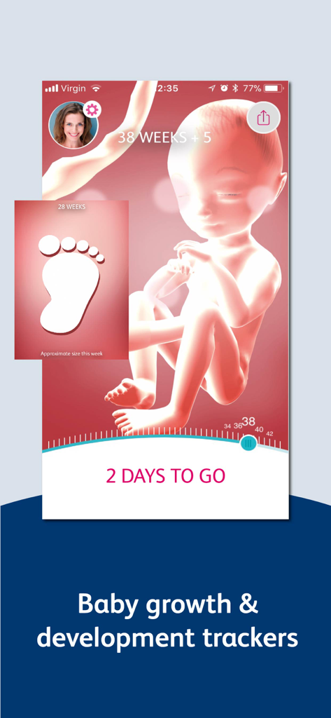 Bounty Pregnancy App 3D baby growth and development tracker interface