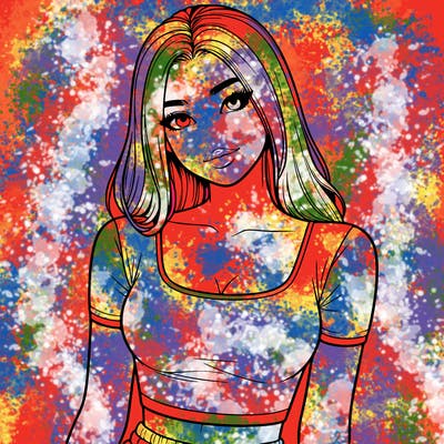 realistic girl with crop top