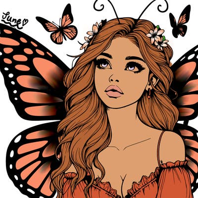 butterfly fairy realistic girl