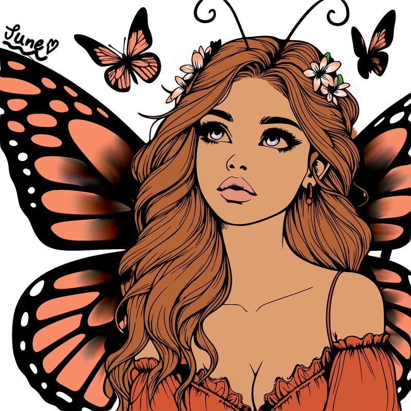 butterfly fairy realistic girl