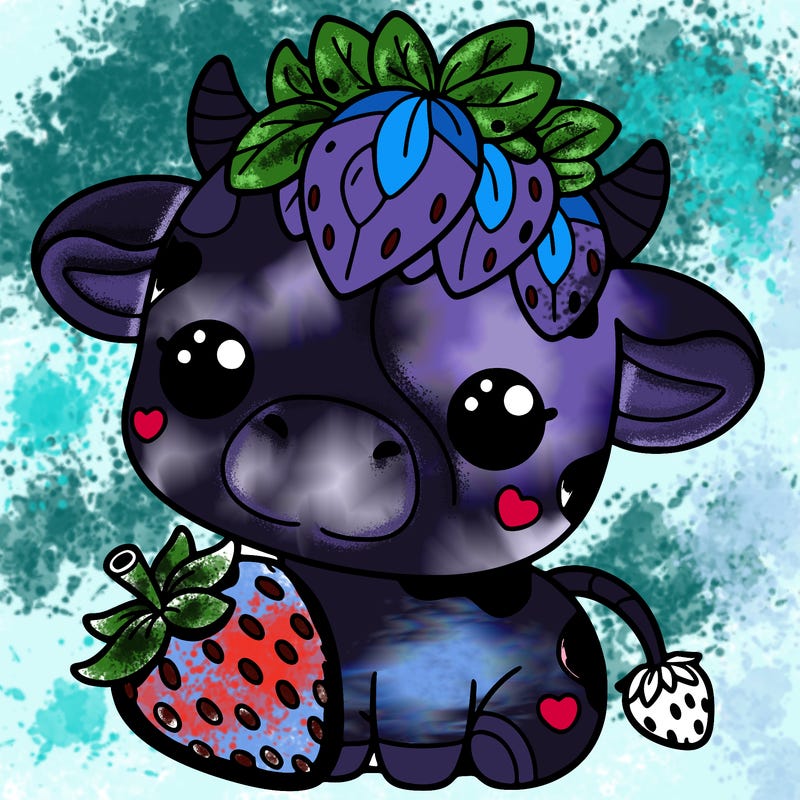 cute strawberry cow