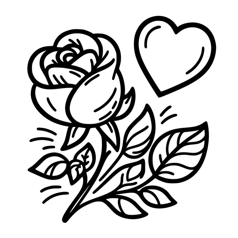 rose and heart