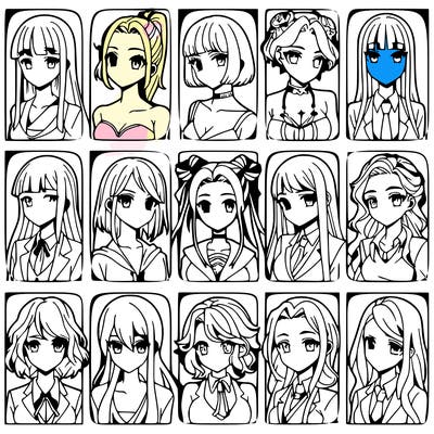 girls that look diffrent anime