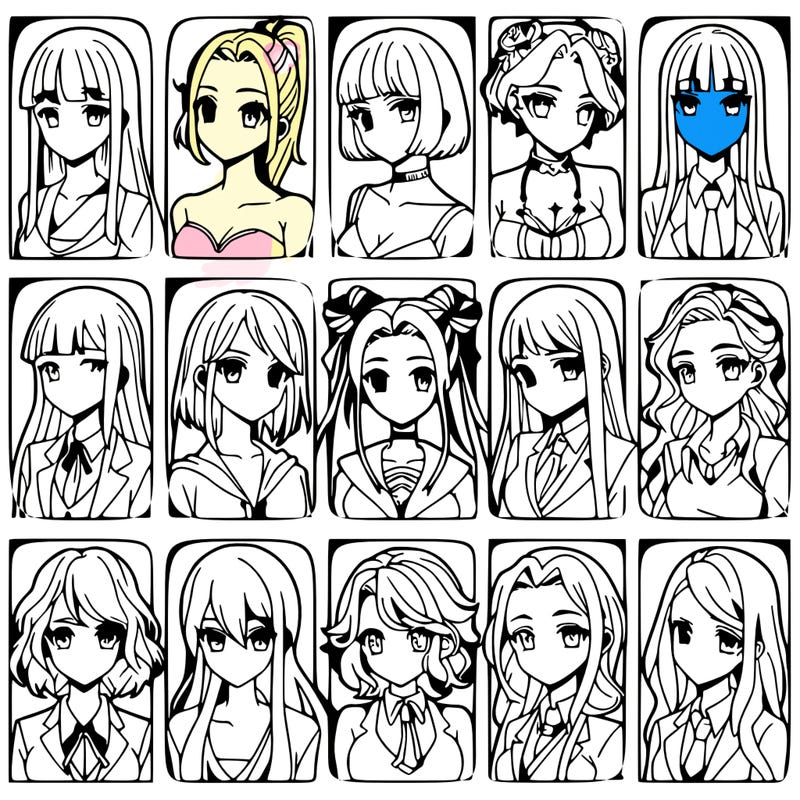 girls that look diffrent anime