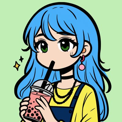teenage girl drinking boba
