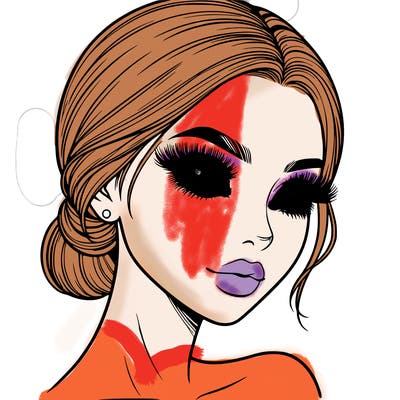 realistic girl with lashes