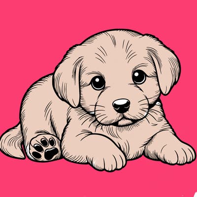 a cute realistic puppy