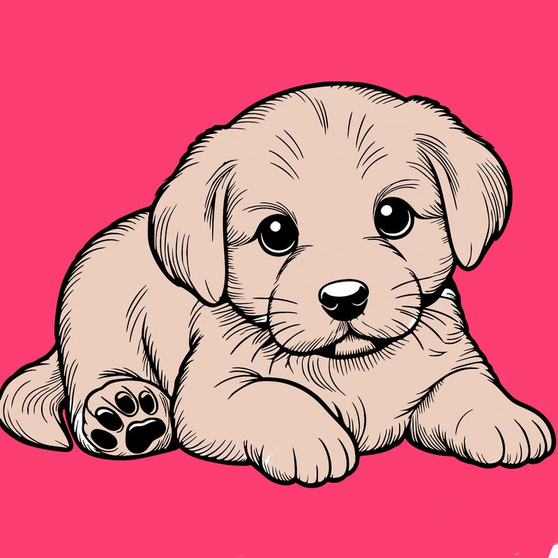 a cute realistic puppy