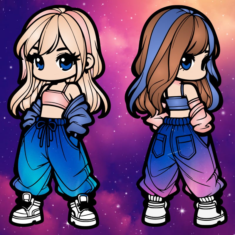 girl in crop top and baggy pants