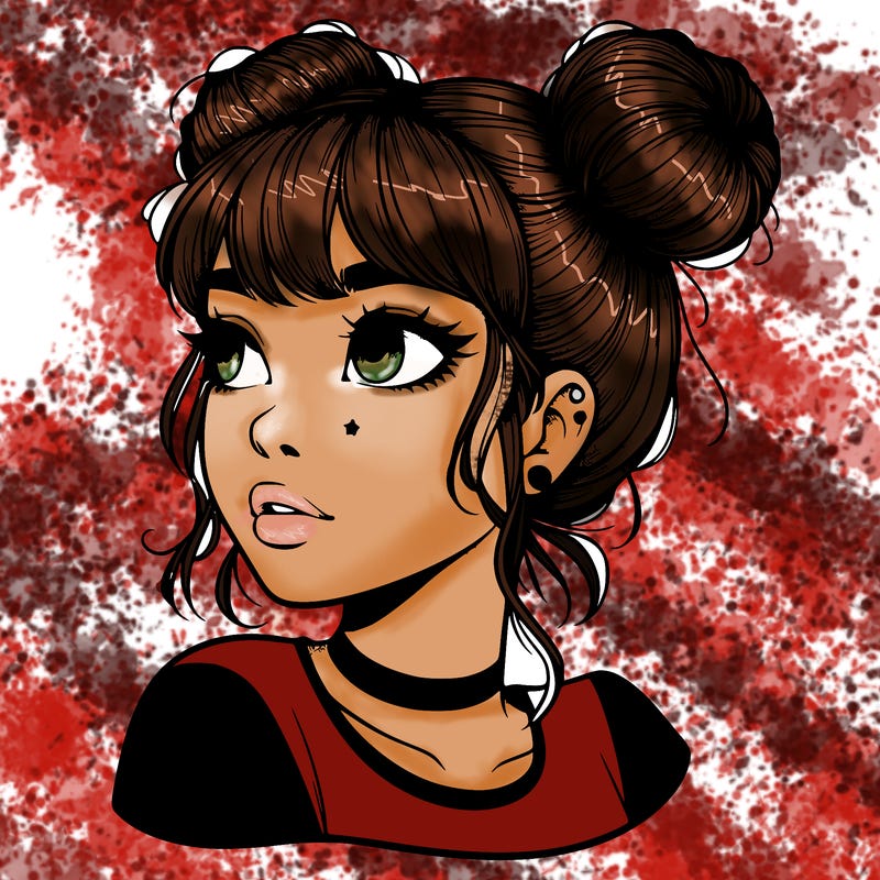 realistic girl with spacebuns