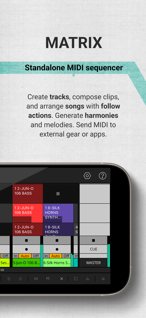 LK - Ableton & Midi Controller - LK app Matrix module interface for standalone MIDI sequencing and clip launching