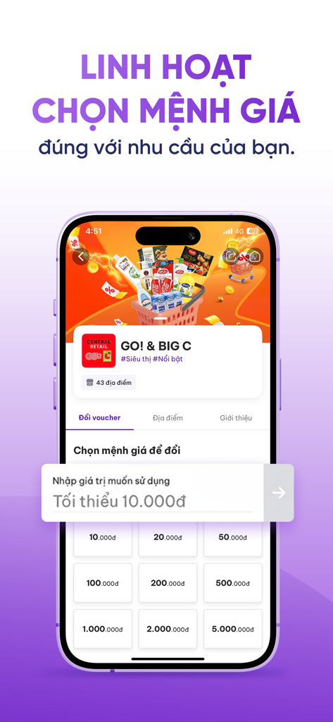 UrBox - Schermata dell'app mobile UrBox per la scelta delle denominazioni dei voucher regalo dei partner di vendita al dettaglio.