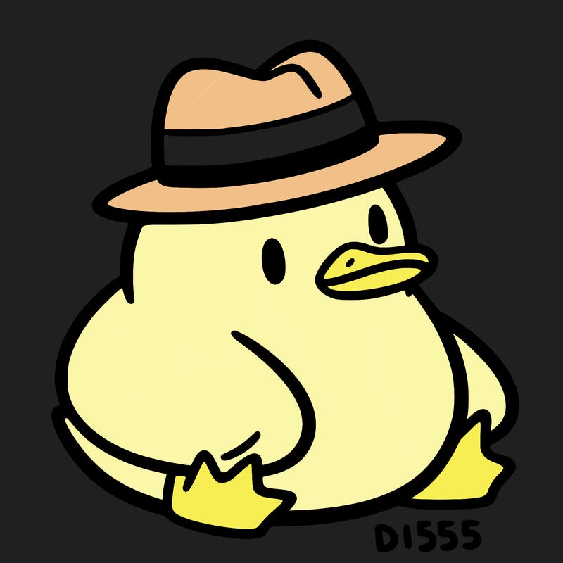 aesthetic duck with a hat
