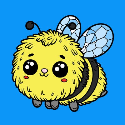 a cute little fuzzy bee