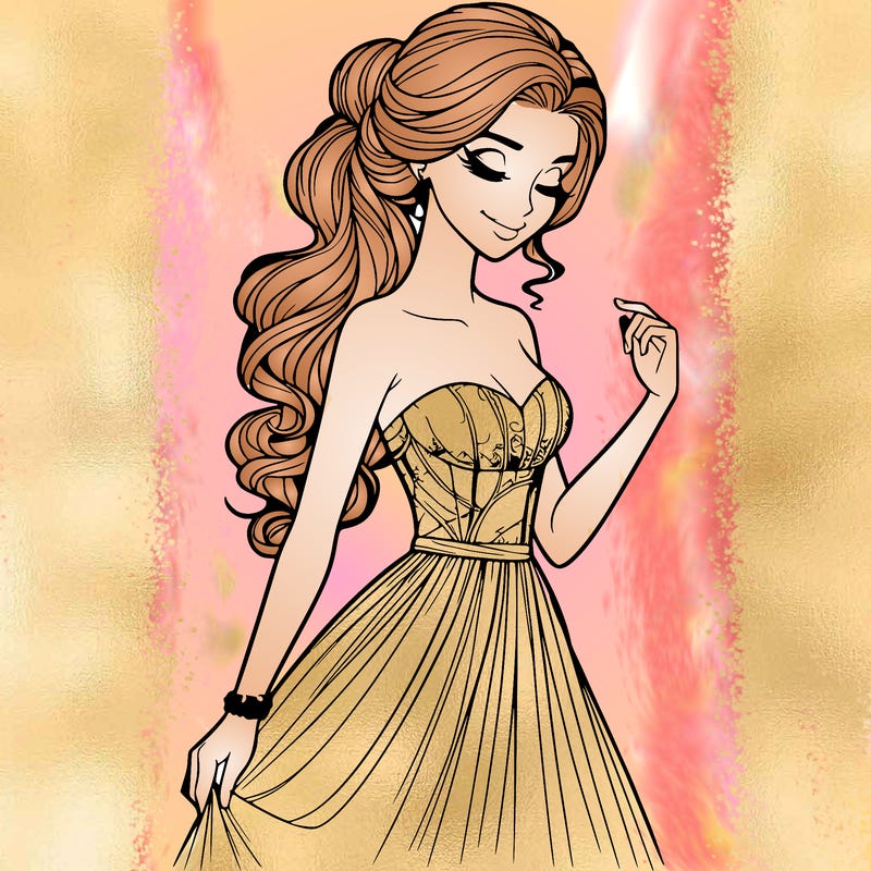 a realistic woman wearing an elegant dress