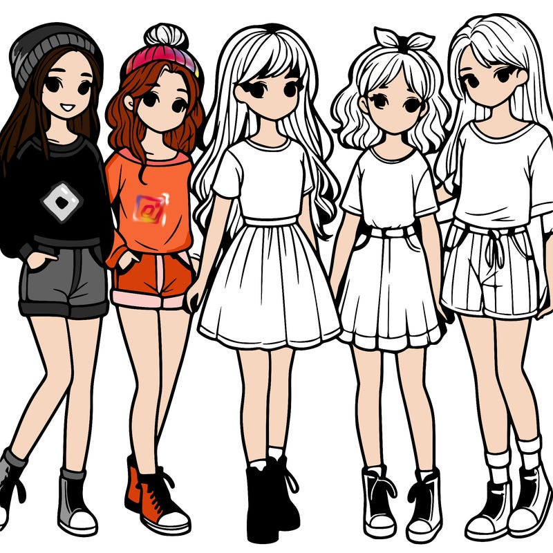 a group of five girls