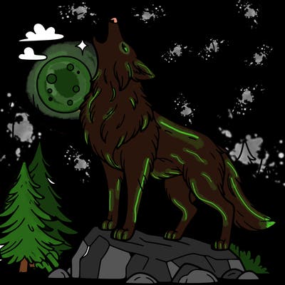 wolf howling at the moon