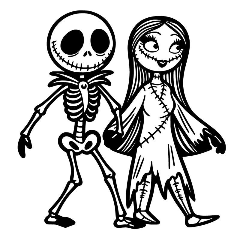 jack and sally skeleton