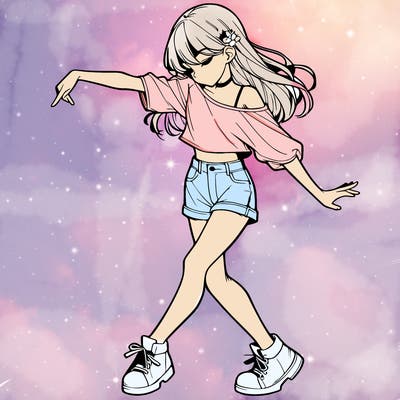 realistic girl danceing