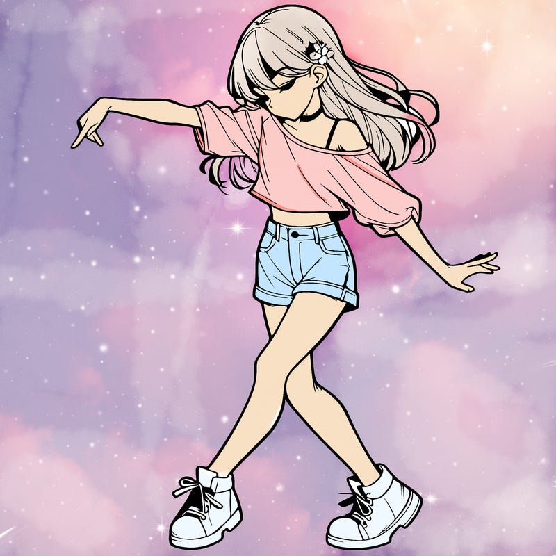 realistic girl danceing