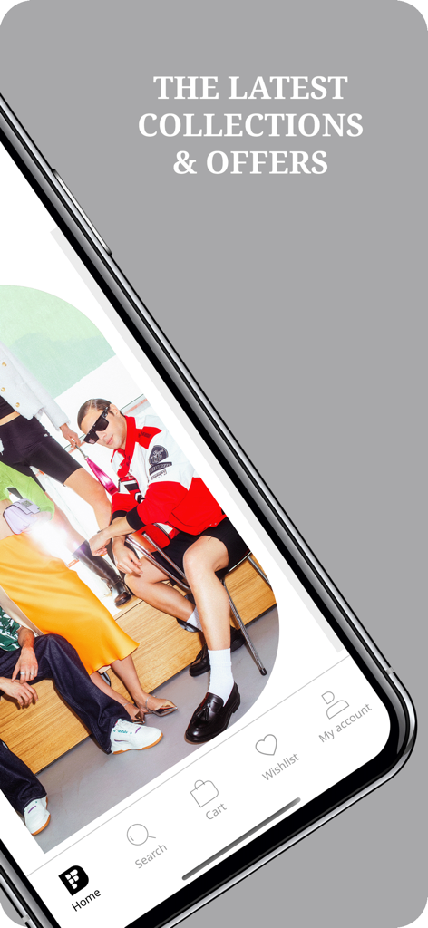 Écran d'accueil de l'application mobile Fashion Days montrant les dernières collections et offres de mode avec menu de navigation