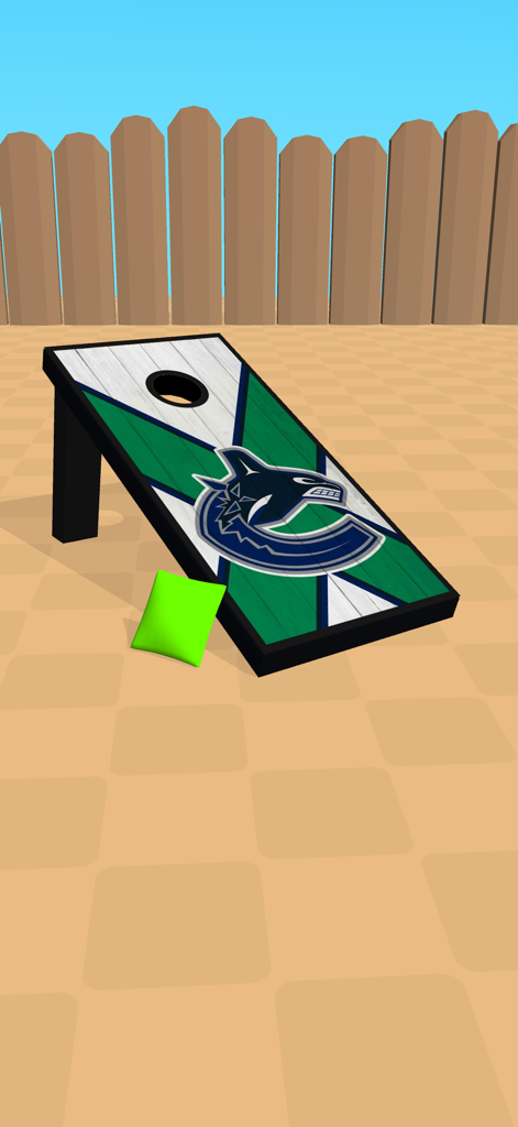 뒷마당 배경의 맞춤형 빈 백과 콜홀 보드