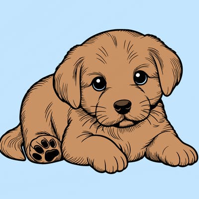 a cute realistic puppy