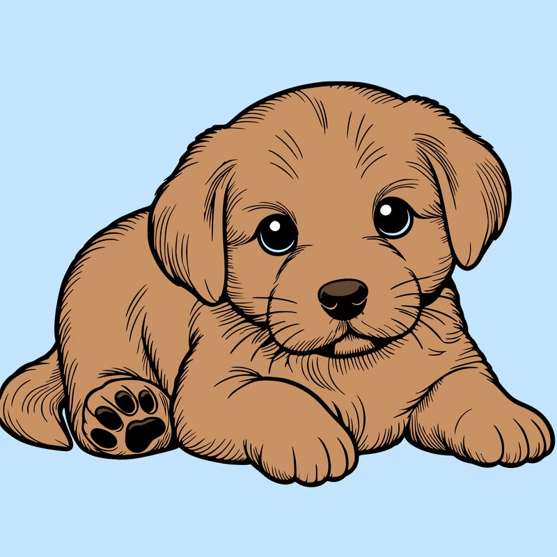 a cute realistic puppy