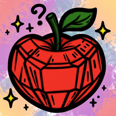 very shiny crystal apple