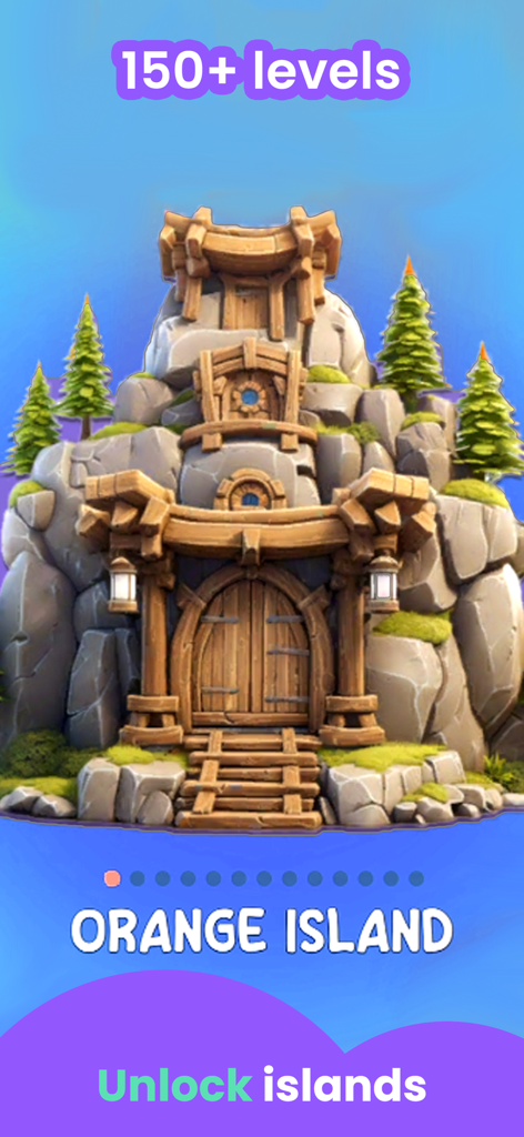 SKIDOS Math Games for Kids - Game screen showing Orange Island with over 150 levels in SKIDOS Math Games for Kids