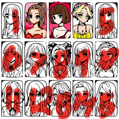 girls that look diffrent anime