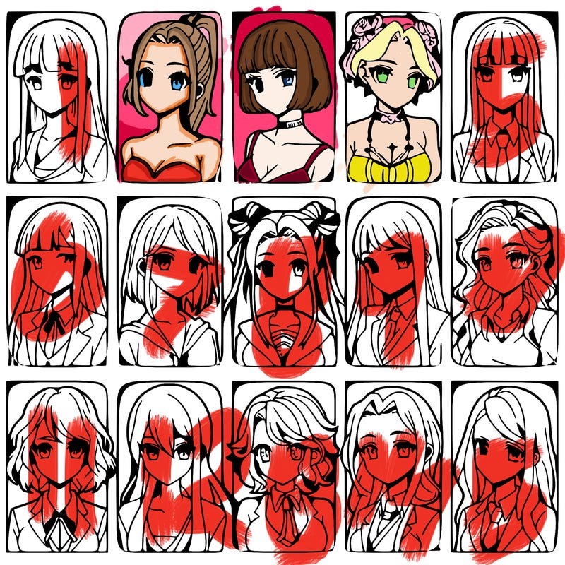 girls that look diffrent anime